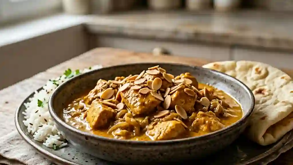 Poulet Cachemire Fondant au Curry et Amandes - Photo de présentation