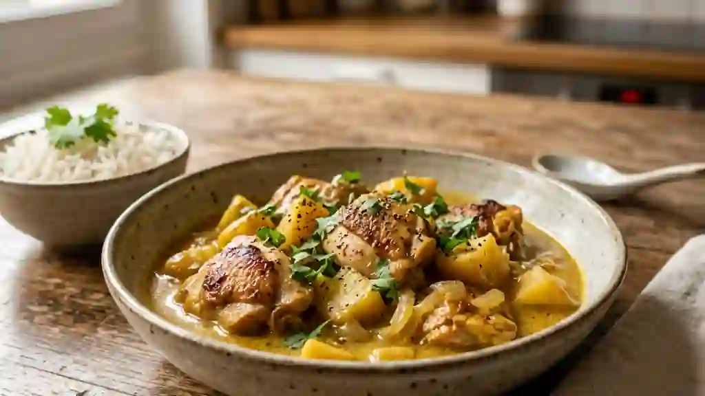 Poulet Coco-Pomme Fondant au Curry - Photo de présentation