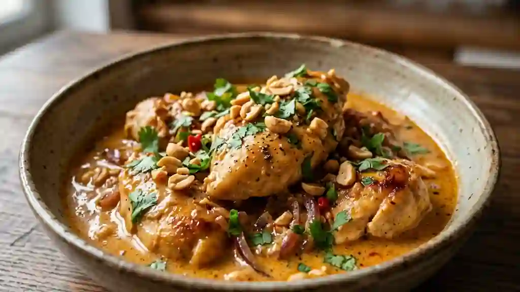Poulet Coco Crémeux et Cacahuètes Croquantes - Photo de présentation