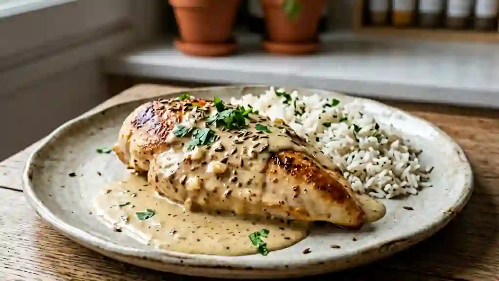 Poulet crémeux à la moutarde et cumin intense - Photo de présentation