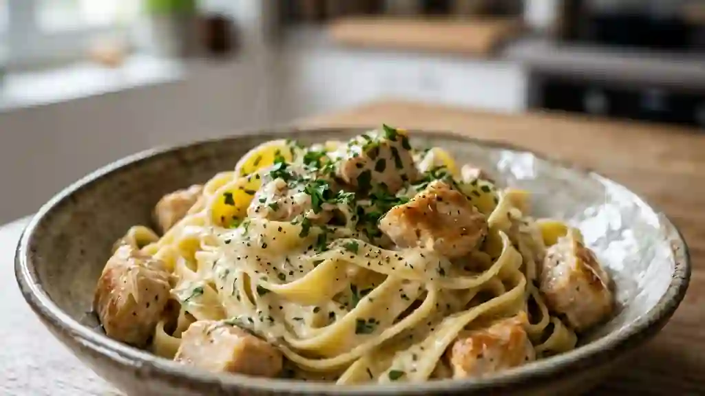 Tagliatelles au Poulet, Sauce Onctueuse Boursin - Photo de présentation