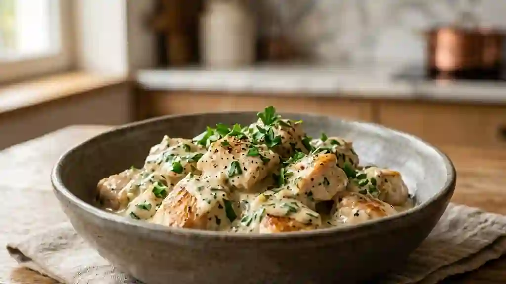 Poulet fondant sauce Boursin et ail - Photo de présentation