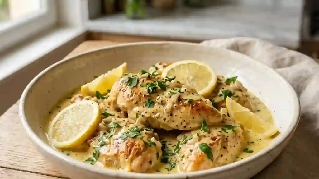 Poulet fondant crème et citron - Photo de présentation
