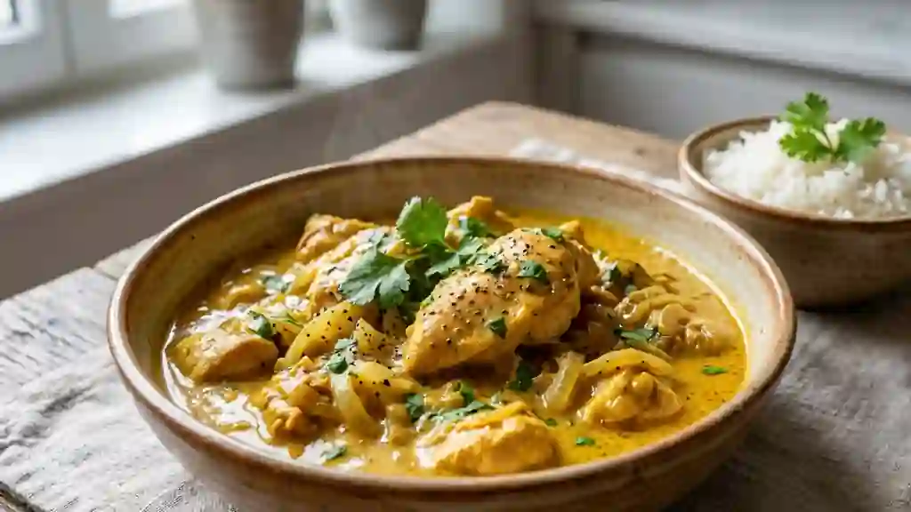 Émincé de poulet onctueux coco-curry - Photo de présentation