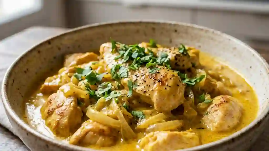 Poulet au coco onctueux et curry parfumé - Photo de présentation