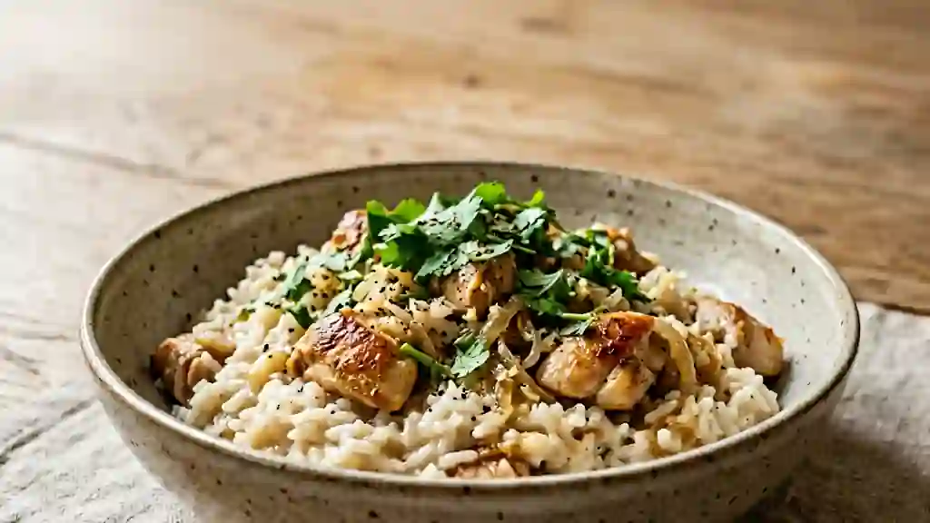 Poulet Crémeux au Coco et Riz Jasmin - Photo de présentation