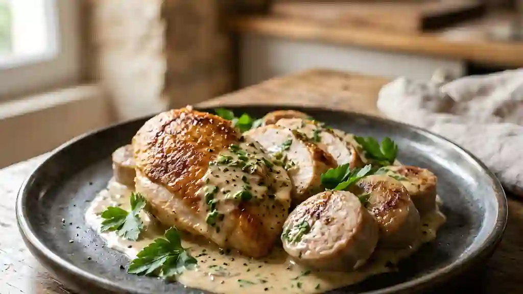 Poulet crémeux aux boudins blancs - Photo de présentation