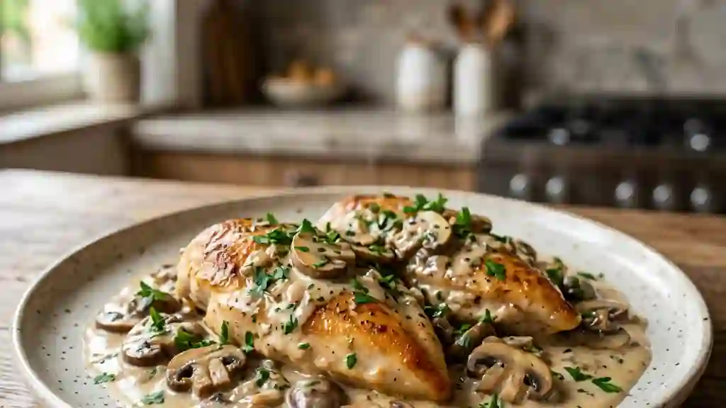 Poulet Fondant à la Crème et Champignons - Photo de présentation