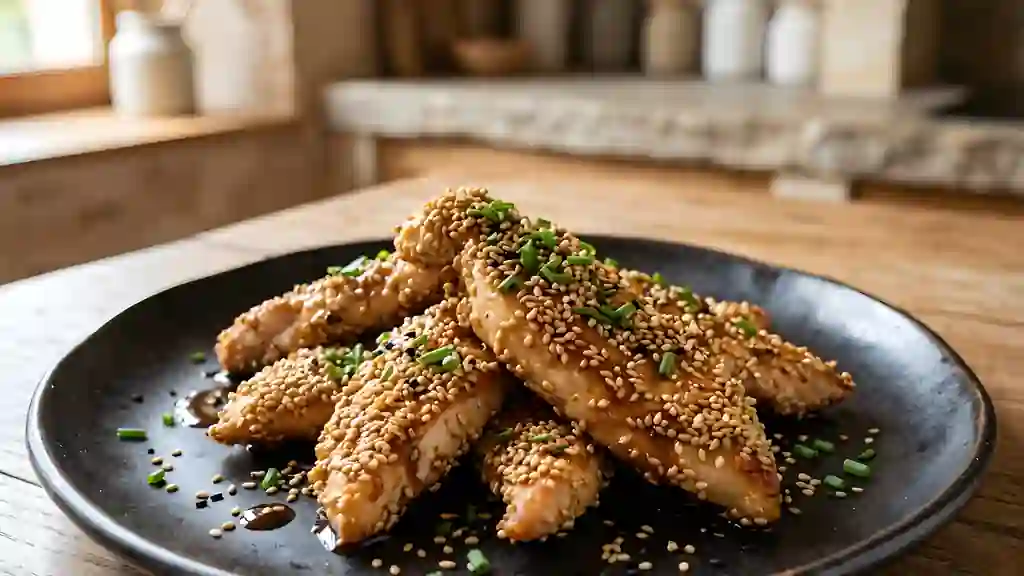 Poulet croustillant au sésame et miel - Photo de présentation