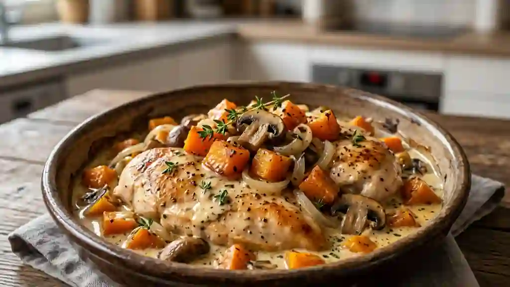 Poulet d'Automne Onctueux aux Champignons - Photo de présentation