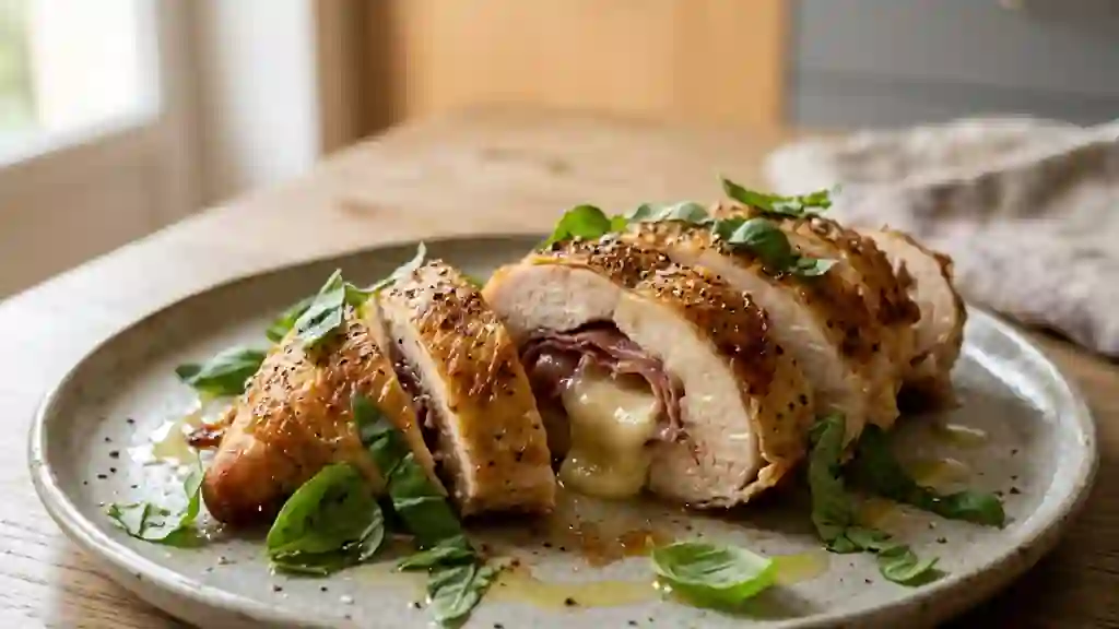 Poulet Parma au Cœur Fondant et Basilic - Photo de présentation