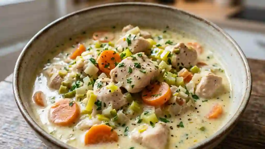 Waterzoï de poulet crémeux aux légumes - Photo de présentation