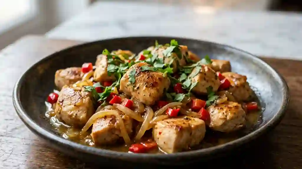 Poulet sauté au piment et coriandre - Photo de présentation