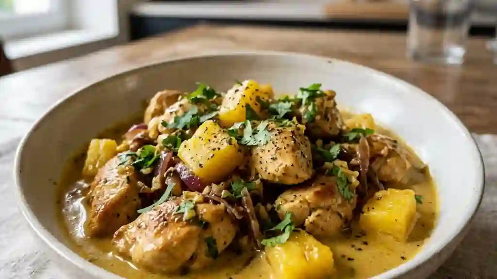 Poulet Curry Coco et Ananas Fondant - Photo de présentation