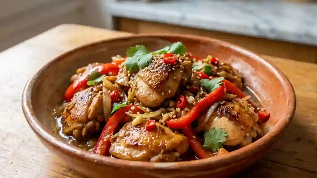 Poulet Sauté Piquant au Gingembre Frais - Photo de présentation