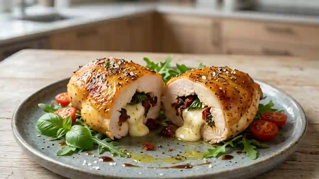 Poulet Farci à l'Italienne au Cœur Fondant - Photo de présentation