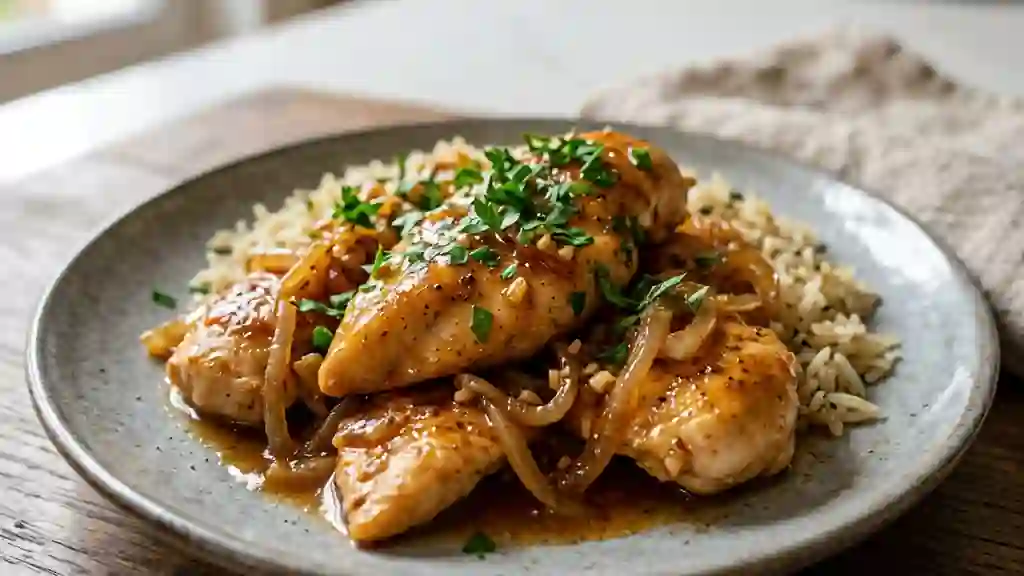 Poulet caramélisé au miel et à la cannelle - Photo de présentation