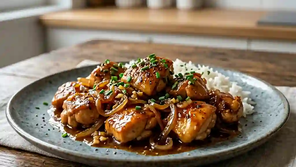 Poulet Sauté Moutarde et Soja Caramélisé - Photo de présentation
