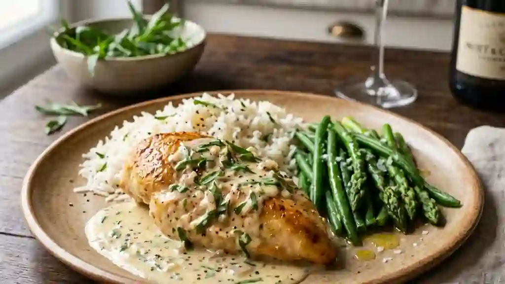 Poulet Crémeux au Champagne et Estragon - Photo de présentation