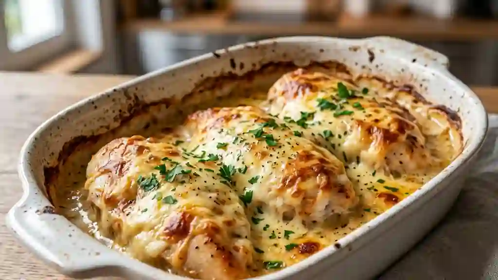 Poulet fondant gratiné au fromage - Photo de présentation