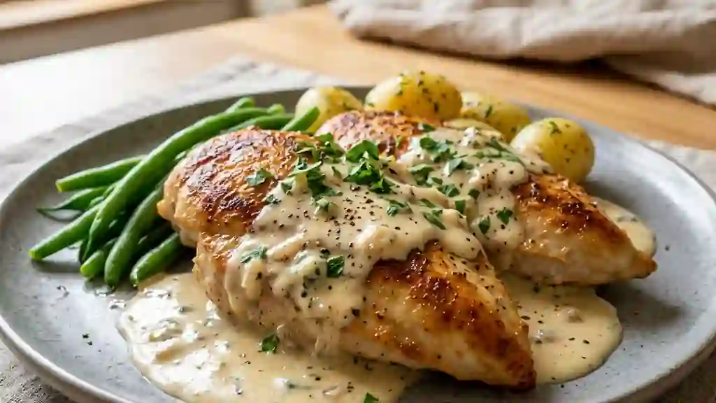 Poulet fondant à la crème de Roquefort - Photo de présentation