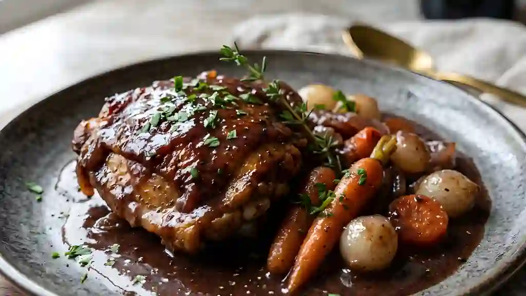Poulet au Vin Rouge et Aromates - Photo de présentation