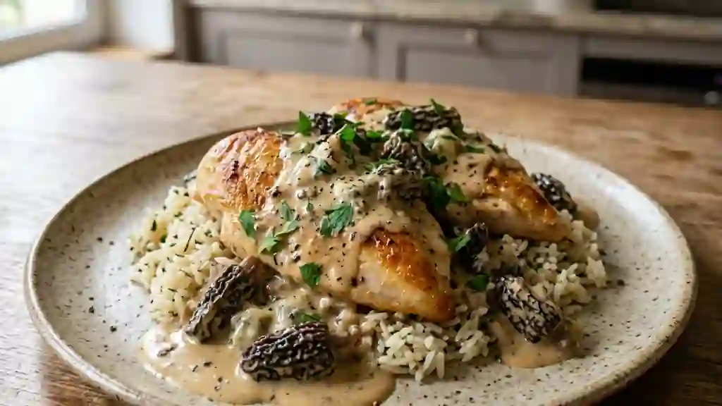Poulet crémeux aux morilles et Chimay - Photo de présentation