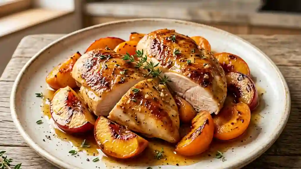 Poulet caramélisé aux fruits d'été - Photo de présentation