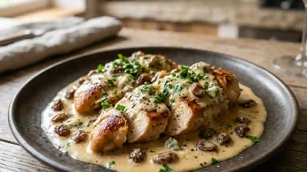 Poulet crémeux au Roquefort et raisins fondants - Photo de présentation