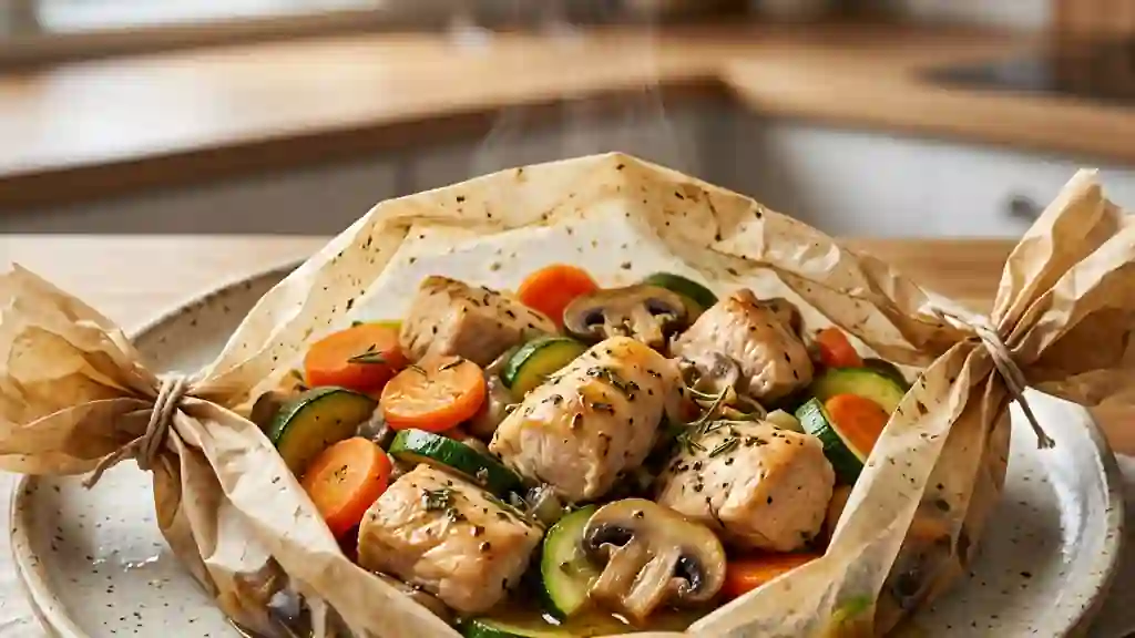 Poulet fondant en papillote citronnée - Photo de présentation