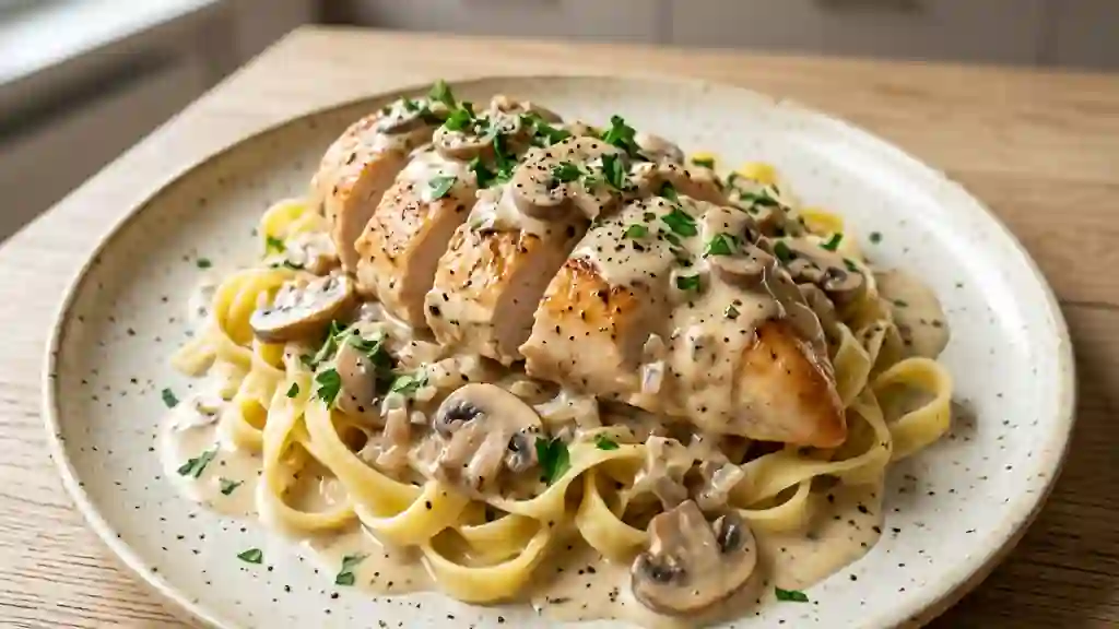 Poulet Fontainebleau à la crème forestière - Photo de présentation