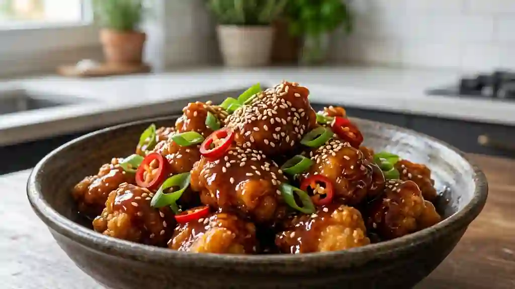 Poulet Général Tao croustillant et laqué - Photo de présentation