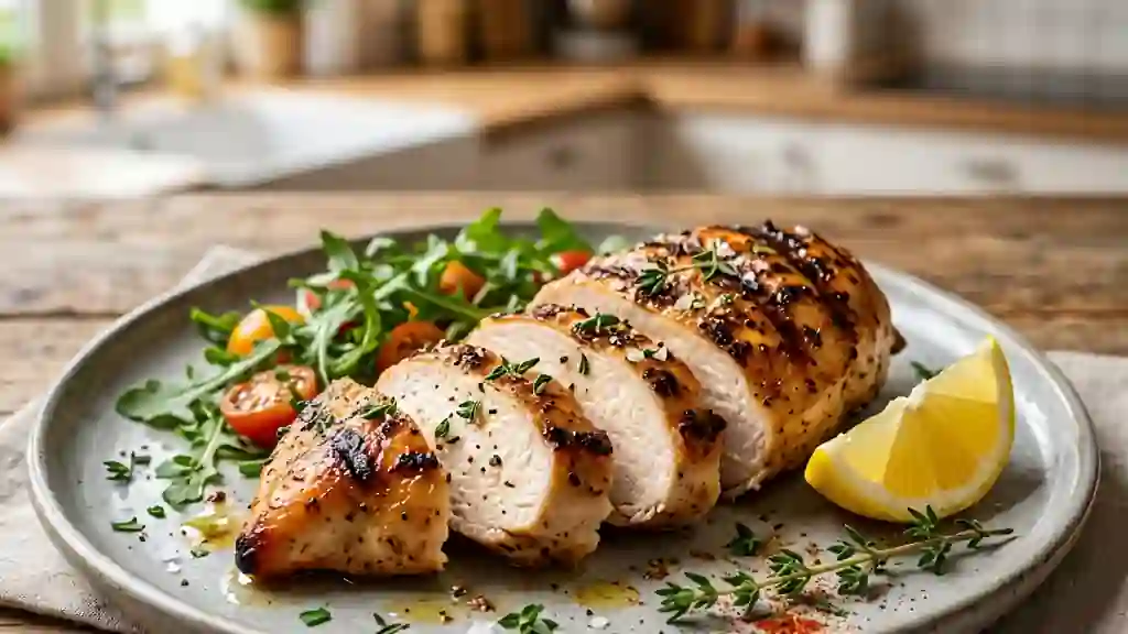 Poulet grillé tendre au paprika et thym - Photo de présentation