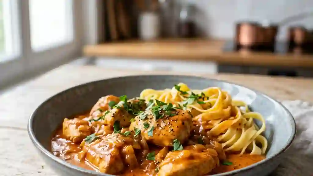 Poulet au paprika fondant et crème onctueuse - Photo de présentation