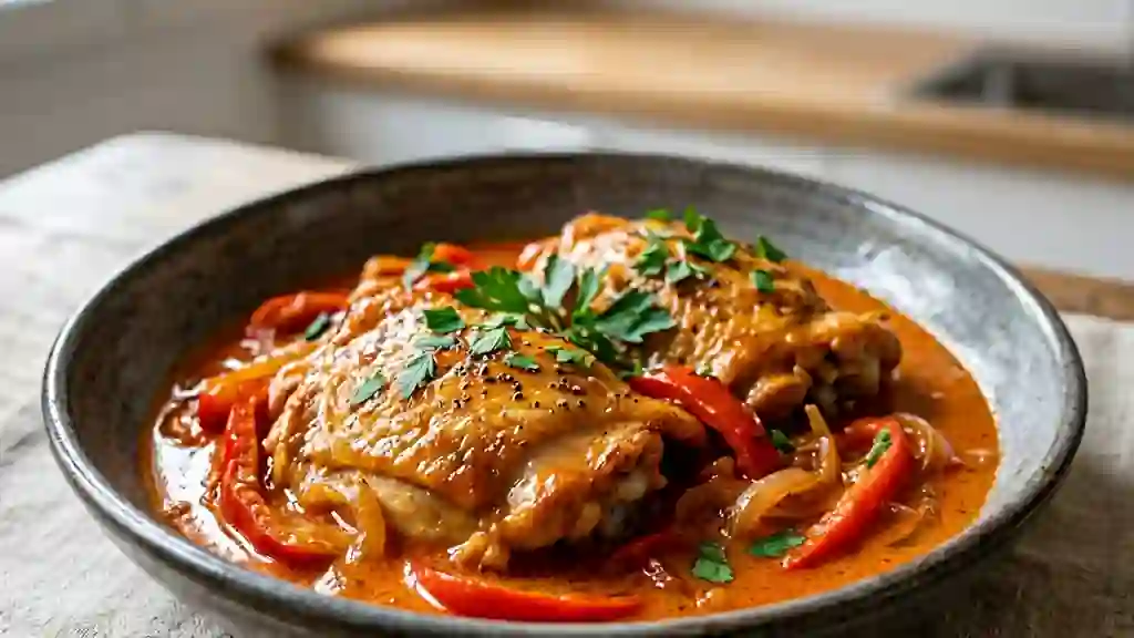 Poulet au paprika fondant à la hongroise - Photo de présentation