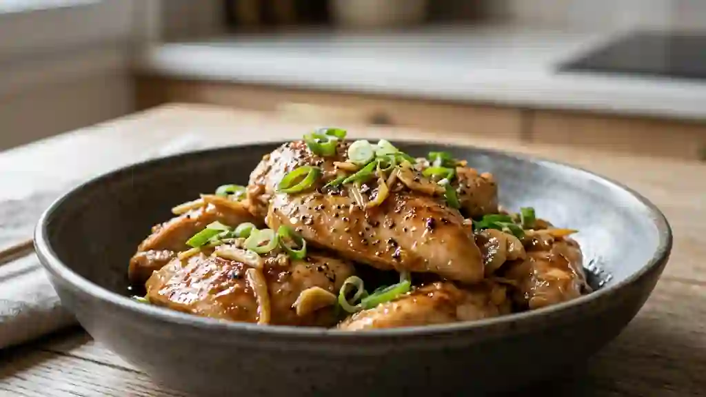 Poulet laqué au gingembre et sésame - Photo de présentation
