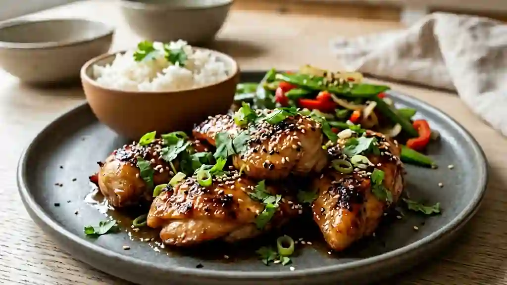 Poulet laqué au miel et gingembre - Photo de présentation