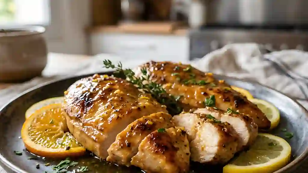 Poulet laqué aux agrumes et gingembre - Photo de présentation