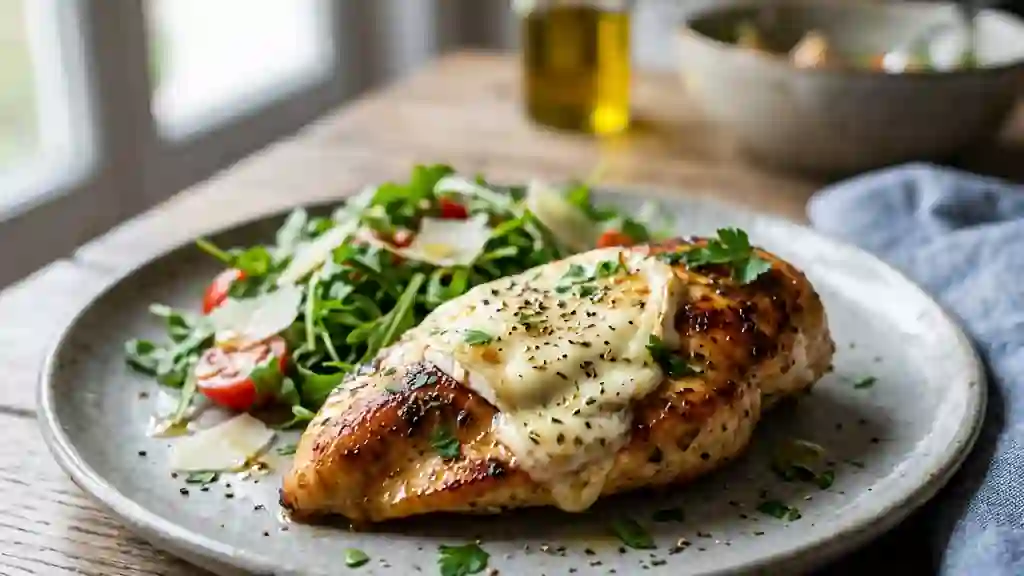 Poulet fondant au chèvre frais et herbes - Photo de présentation