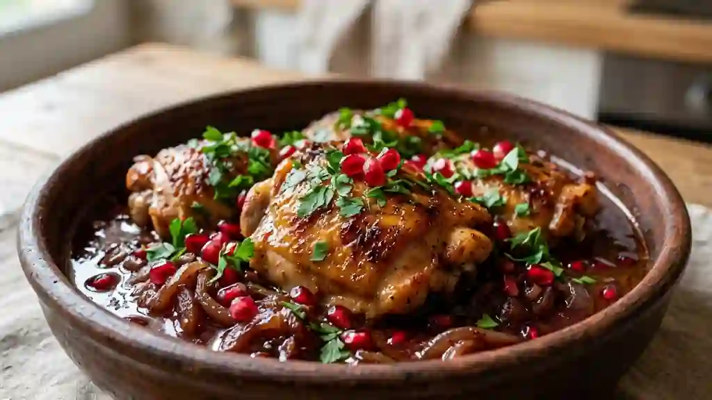 Poulet fondant à la grenade et épices - Photo de présentation