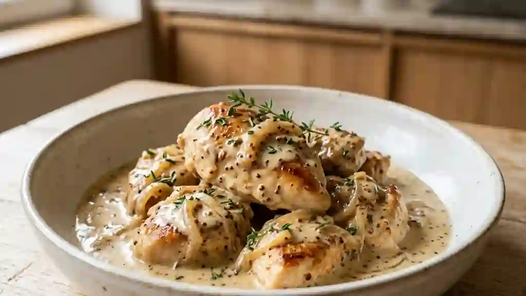 Poulet au cidre crémeux et moutarde - Photo de présentation