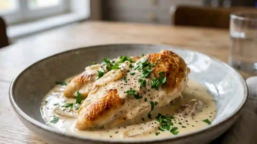 Poulet Fondant au Riesling et Crème - Photo de présentation