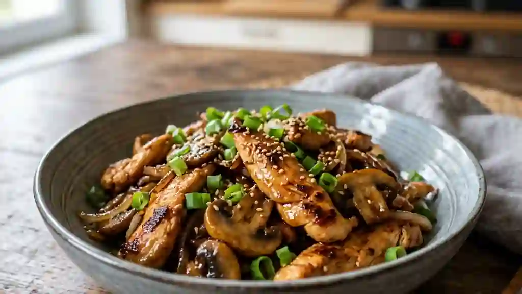 Wok de Poulet au Soja et Champignons Croquants - Photo de présentation