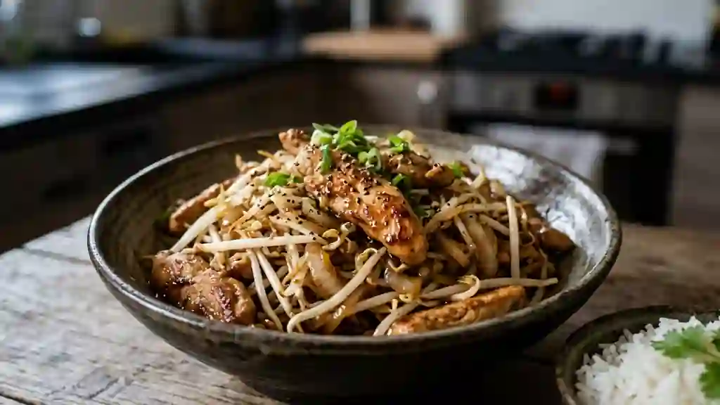 Poulet au soja croquant et gingembre frais - Photo de présentation