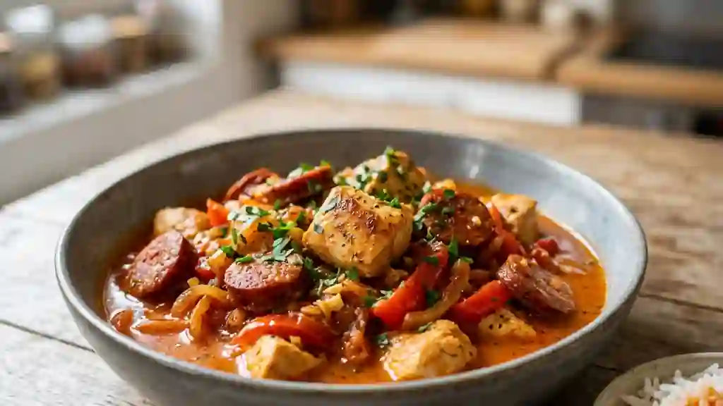 Poêlée de poulet au chorizo et poivrons - Photo de présentation
