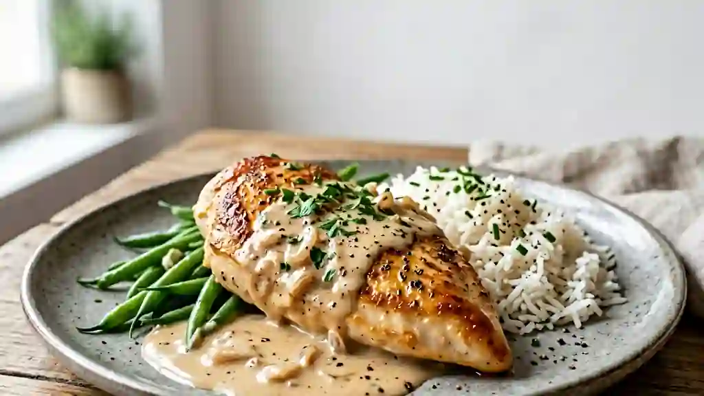 Poulet fondant sauce onctueuse au Porto blanc - Photo de présentation