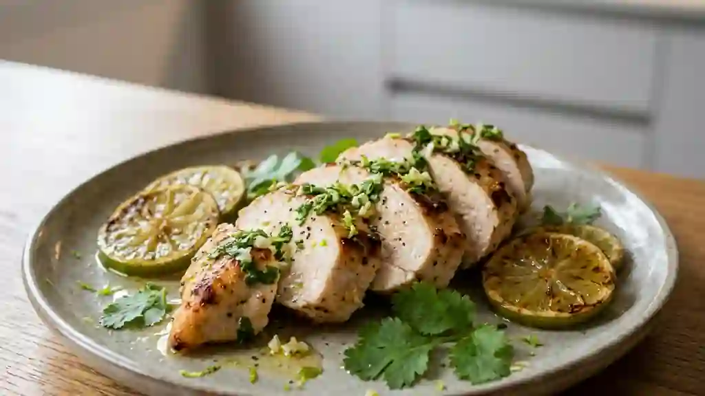 Poulet fondant au citron vert et coriandre - Photo de présentation