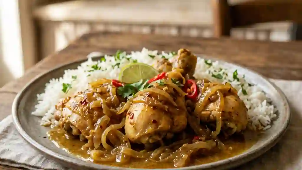 Poulet Yassa aux oignons confits et citron - Photo de présentation
