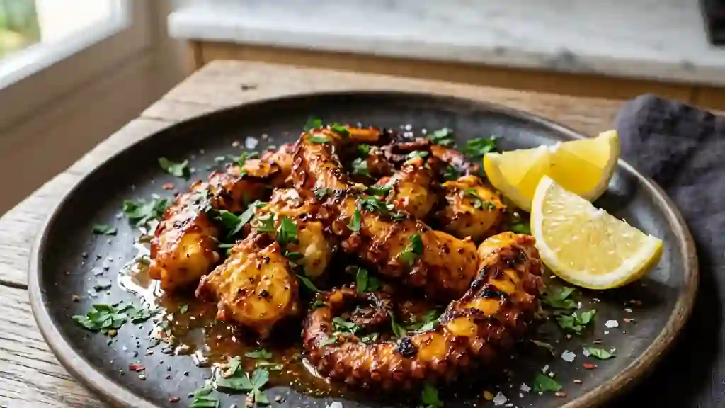 Poulpe au paprika : chair tendre et grillée - Photo de présentation