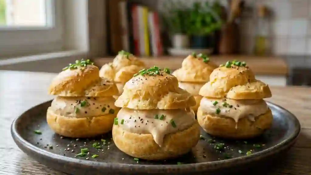 Choux craquants au duo de foies gras onctueux - Photo de présentation